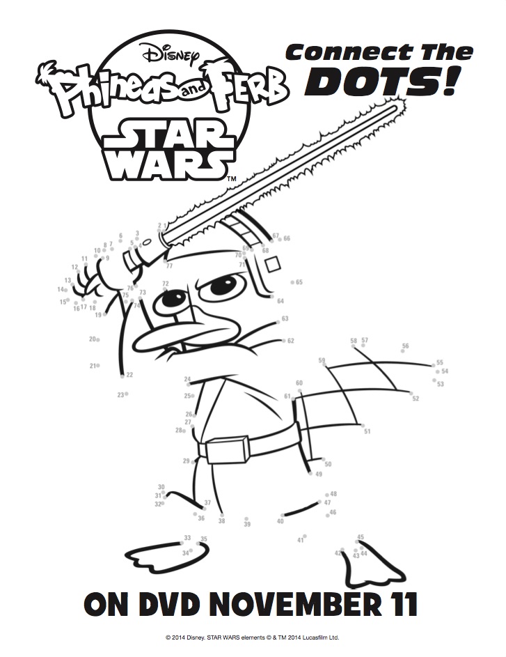 Phineas and Ferb Star Wars Activity Sheets #Printables