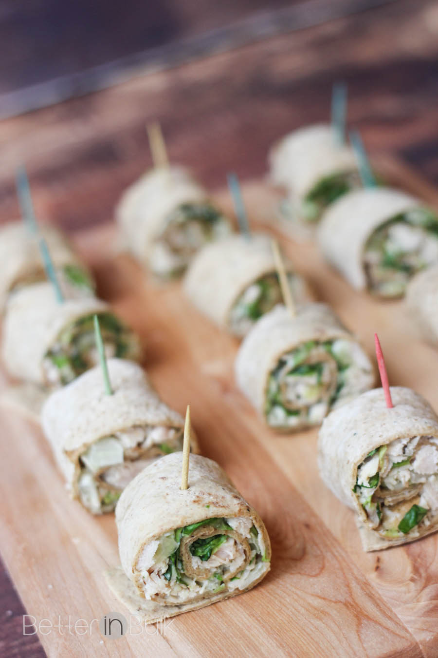 Easy Chicken Caesar Salad Pinwheels 