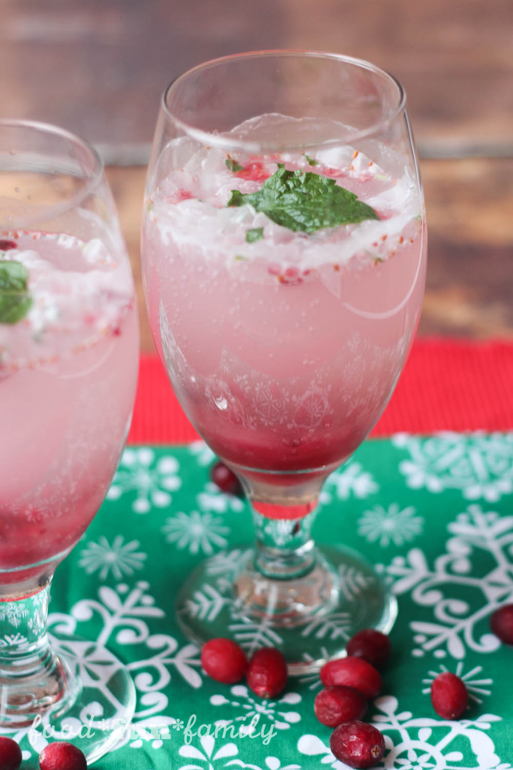 Sparkling Mint Cranberry Mocktail Recipe #SparklingHolidays
