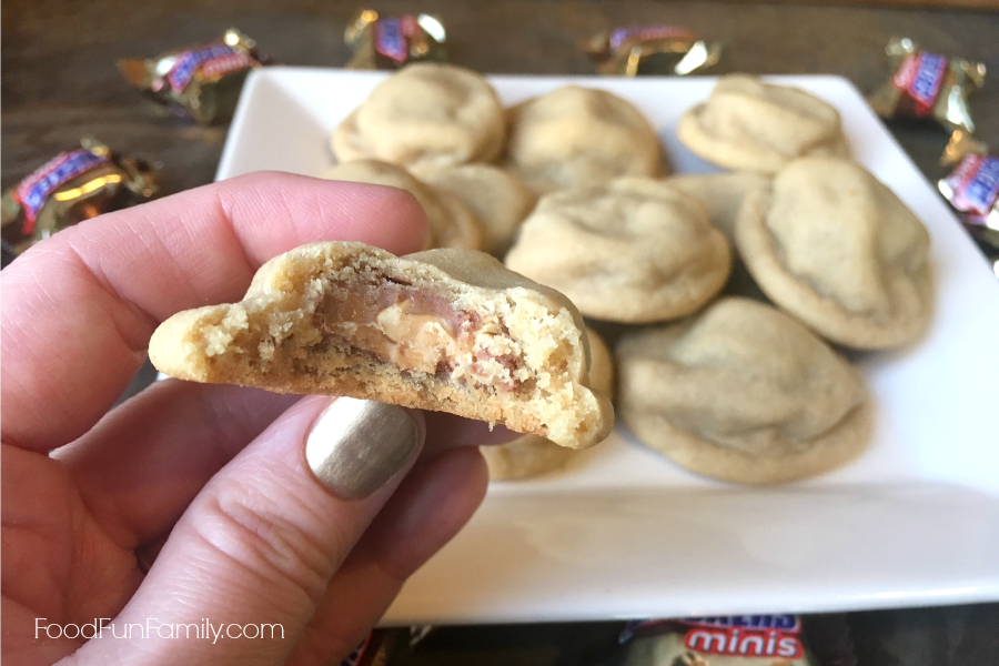 Snickers Stuffed Peanut Butter Cookies