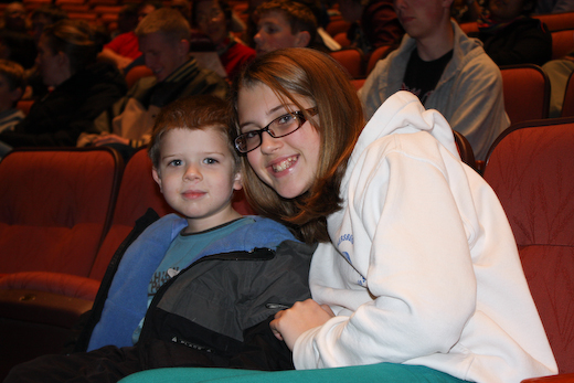 AJ and his big sister, KitKat, at our first concert of the season