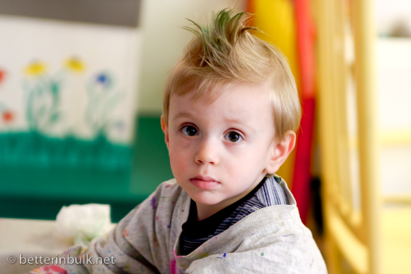 Punk Toddler with Green Mohawk