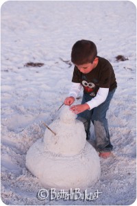 Snowman on the beach