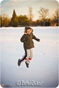 jump in the snow