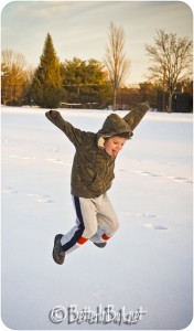 jump in the snow