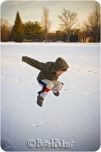 jump in the snow