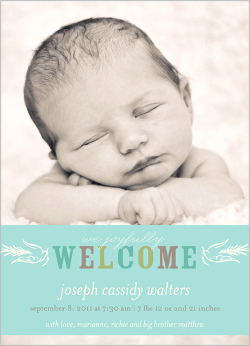 Birth announcement from Shutterfly