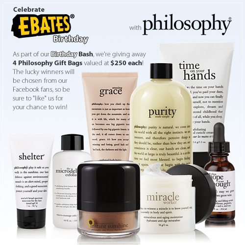 Philosophy gift bag from ebates