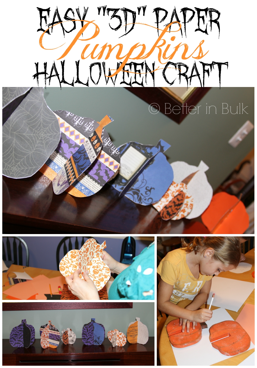 Easy 3D Paper Pumpkins Halloween Craft