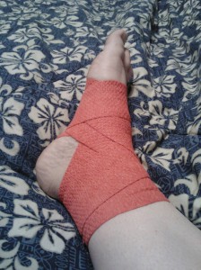 red sports wrap from Safeskin