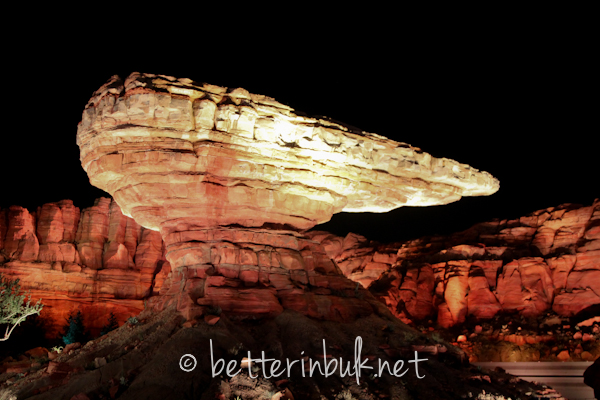 Cars Land at Disney California Adventure by night