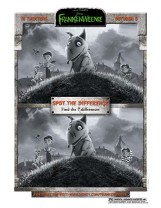 FRANKENWEENIE - Spot The Difference activity sheet