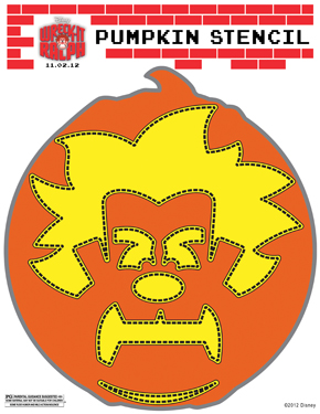 Wreck-It Ralph pumpkin stencil