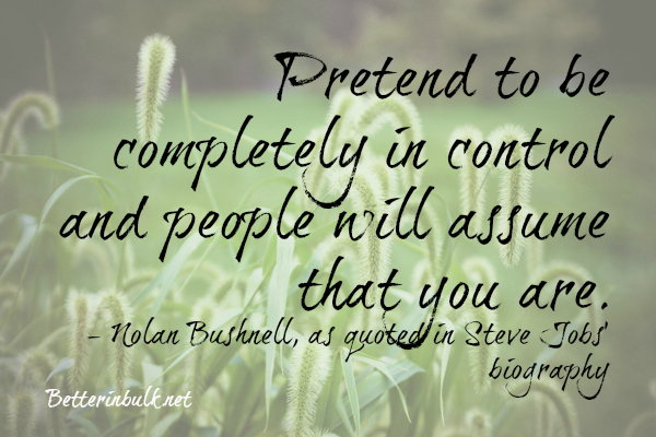 pretend-to-be-in-control Steve Jobs quotes