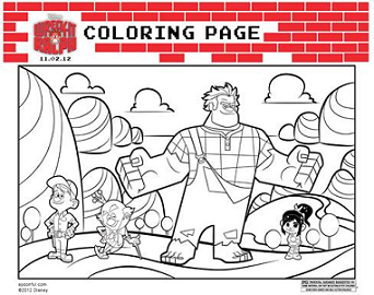 Wreck-It Ralph printable cast Coloring Page 