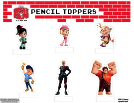 Wreck-It Ralph printable Pencil Toppers 