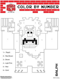 Wreck-It Ralph color by number printable