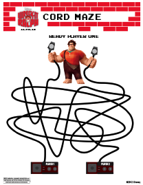 Wreck-It Ralph cord maze printable