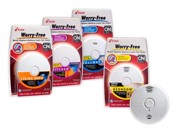 Kidde WORRYFREE smoke alarms group shot