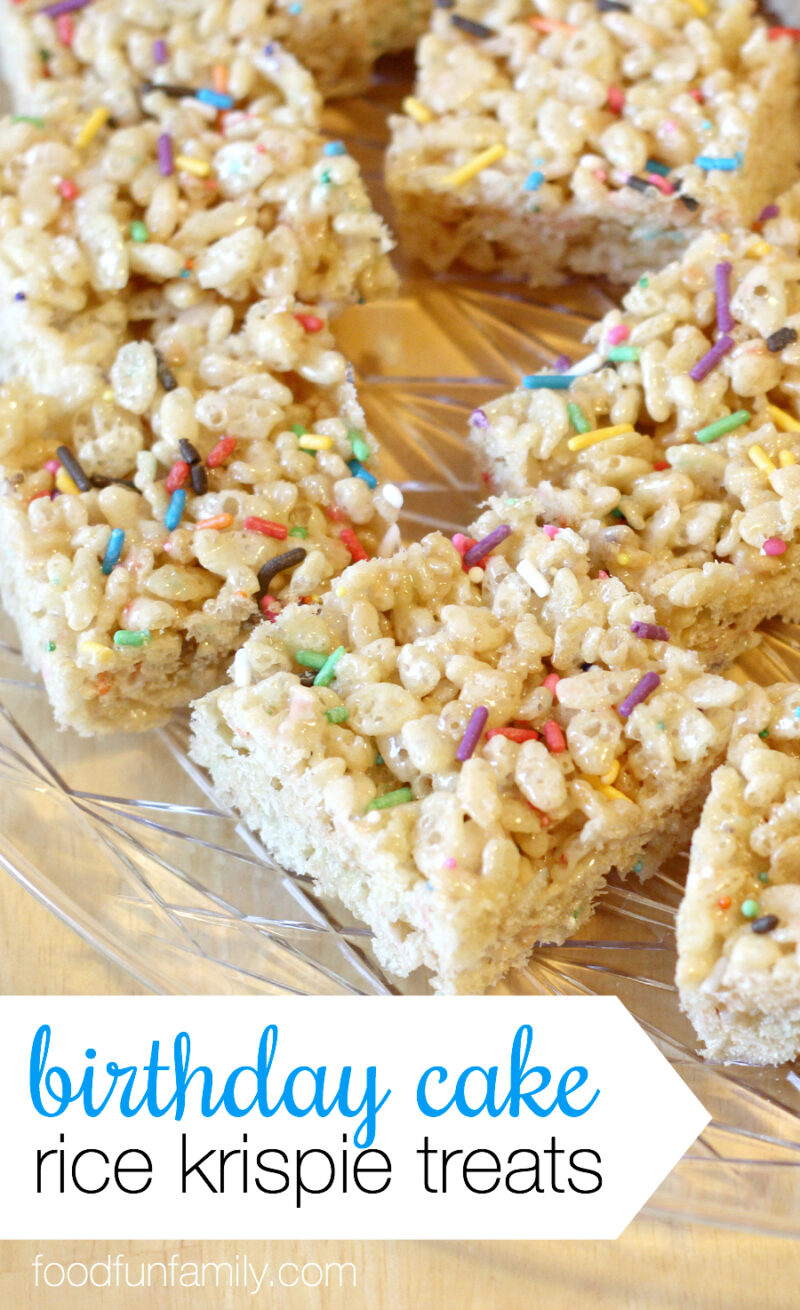 Mini Rice Birthday Cake Birthday Cake Rice Krispie Treats
