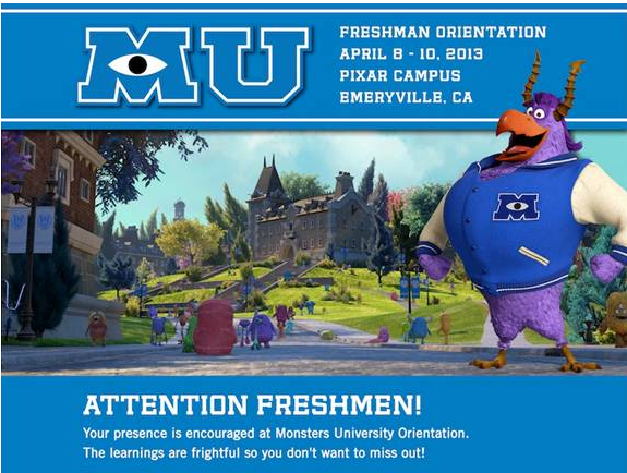Monsters University freshman orientation