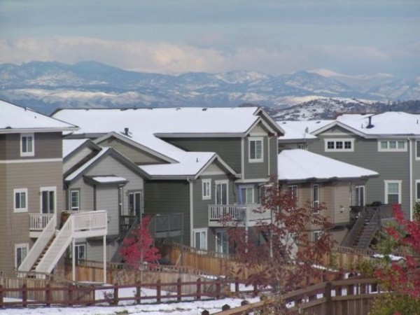 View-from-deck Colorado mountains