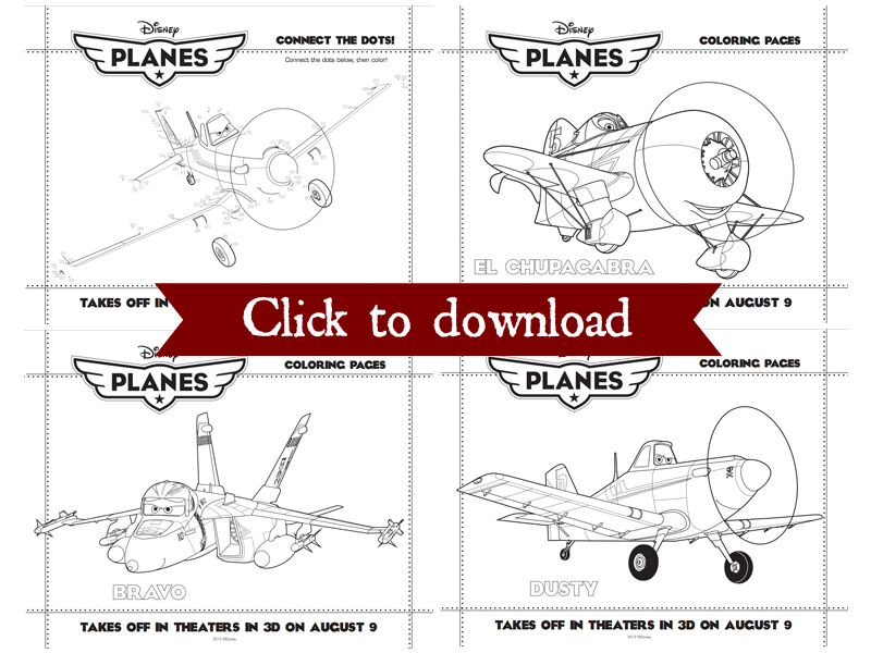 Disney's planes coloring pages collage