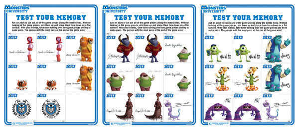Monsters University Activity Sheet_Memory_Cards