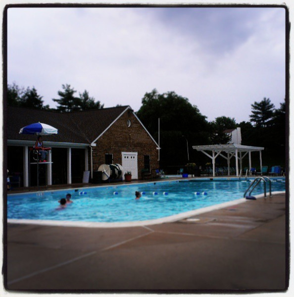 The kids had the pool to themselves when they insisted on going during a rain storm (don't worry--no lightning!)