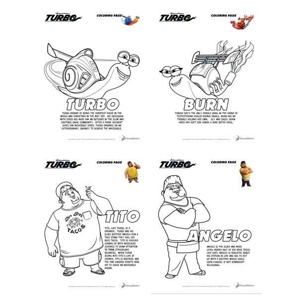 turbo coloring pages