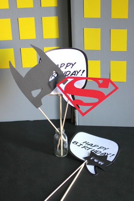 comic book super hero party photo props