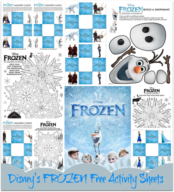 Disneys frozen activity sheets