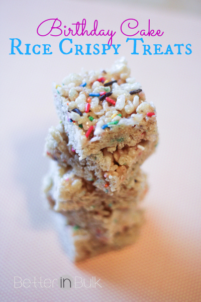 birthday cake rice crispy treats