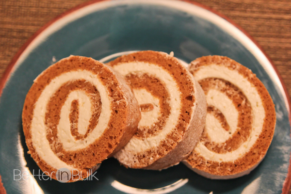 Pumpkin Roll With Cool Whip-Cream Cheese Filling