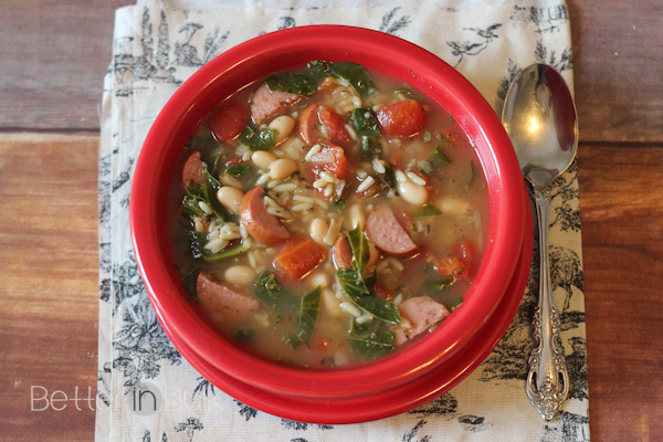 kielbasa spinach and rice soup