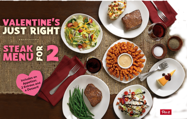 Outback Steakhouse Valentine's Day  special