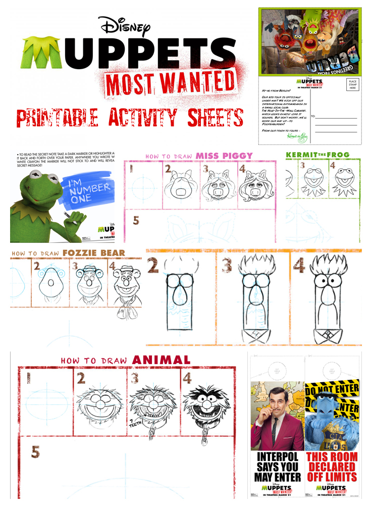 muppets most wanted activity sheets