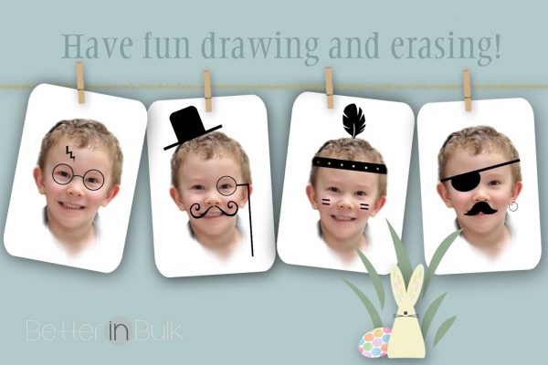 Dry Erase Funny Face Cards