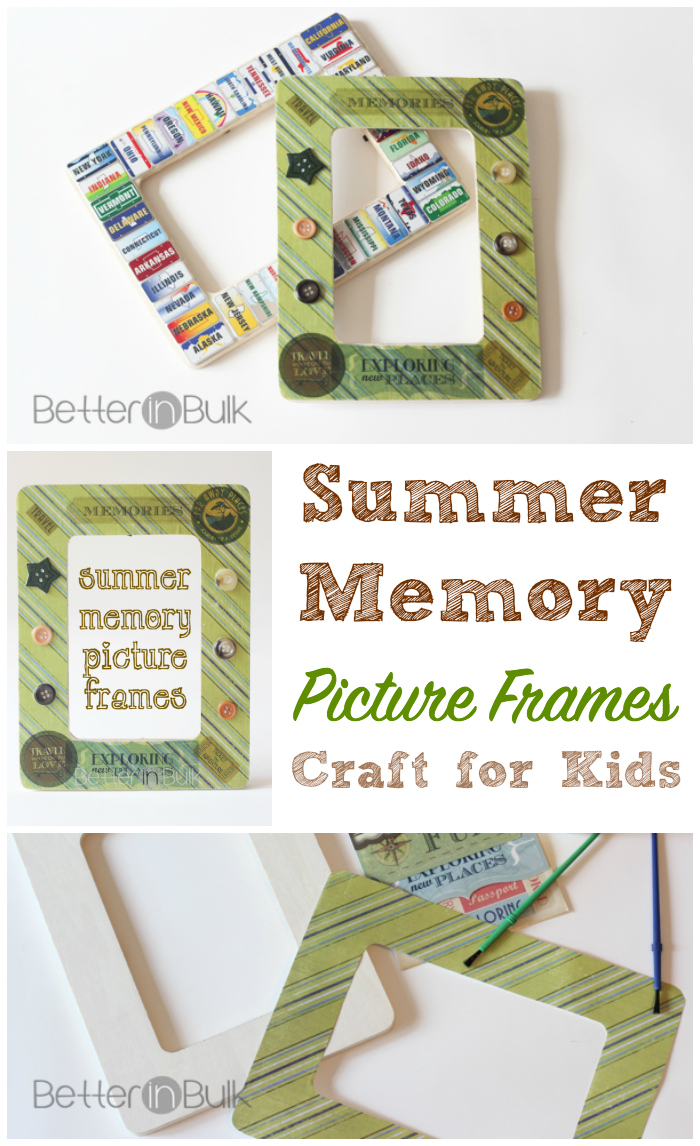 Summer memory picture frame craft for kids
