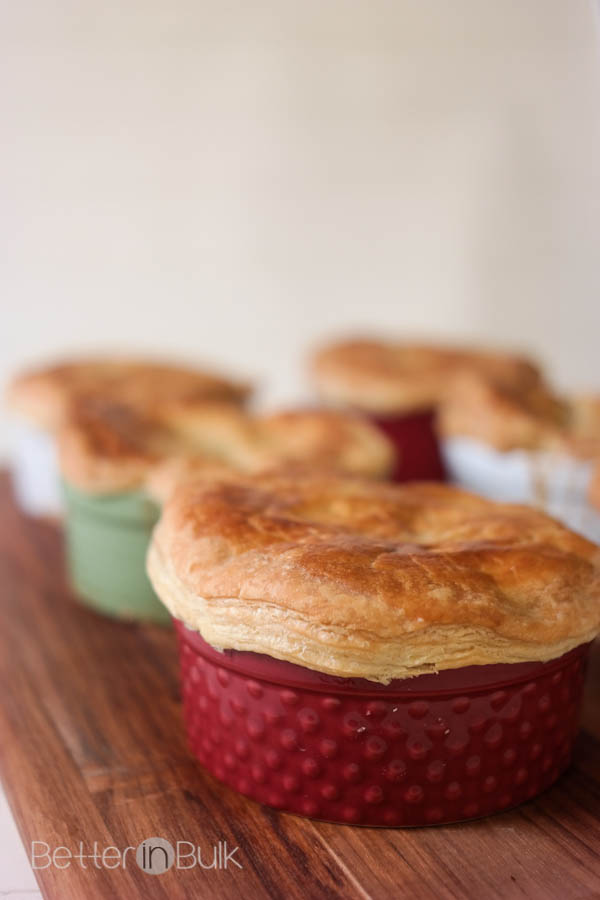 Individual Beef Potpies recipe - my kids love when they have their own pot pie, especially with a flaky pastry crust like this! It makes dinner fun and delicious!