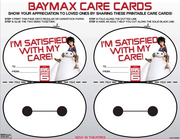 Big Hero 6 care cards