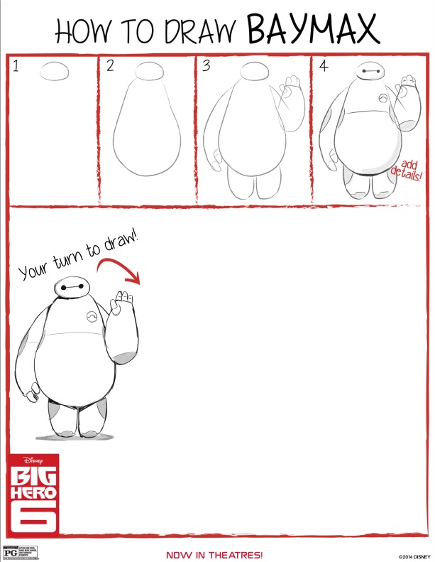 how to draw baymax