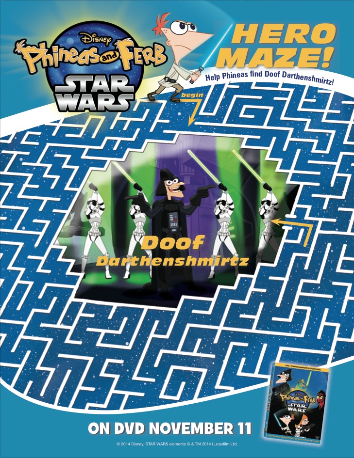 phineas and ferb star wars maze