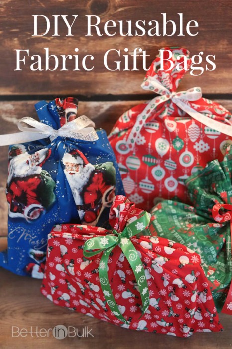 DIY Reusable Fabric Gift Bags