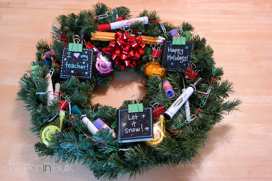 DIY Holiday Teacher Wreath