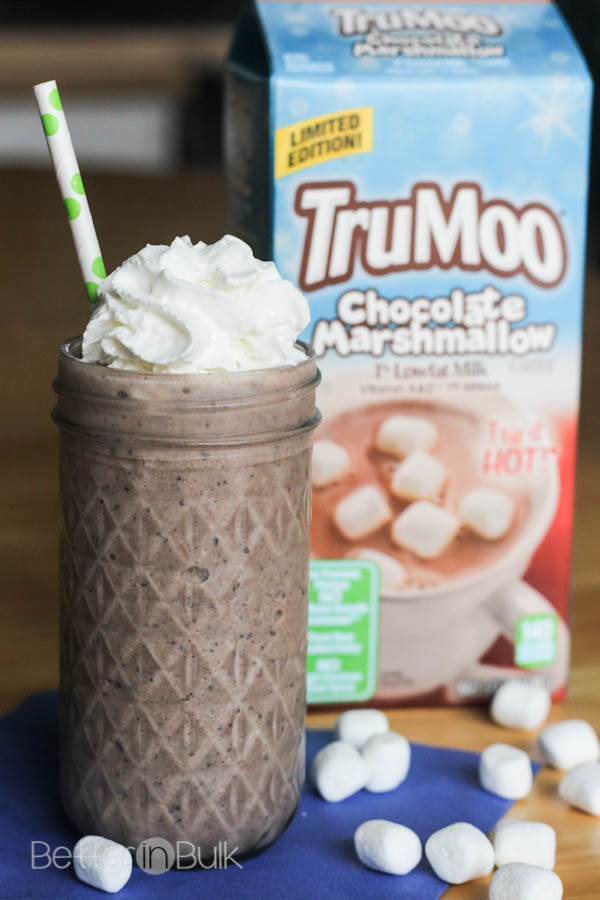 Light cookies and cream milkshake with TruMoo Chocolate Marshmallow milk