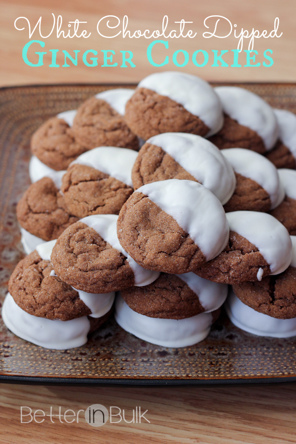 white chocolate dipped ginger cookies