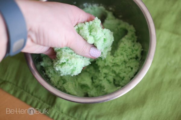 Mint sugar scrub with coconut oil and peppermint essential oils