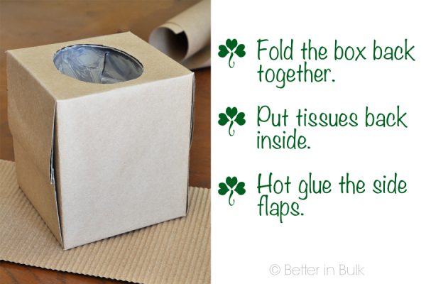 DIY St Patrick's Day Tissue Box Make-Over Craft