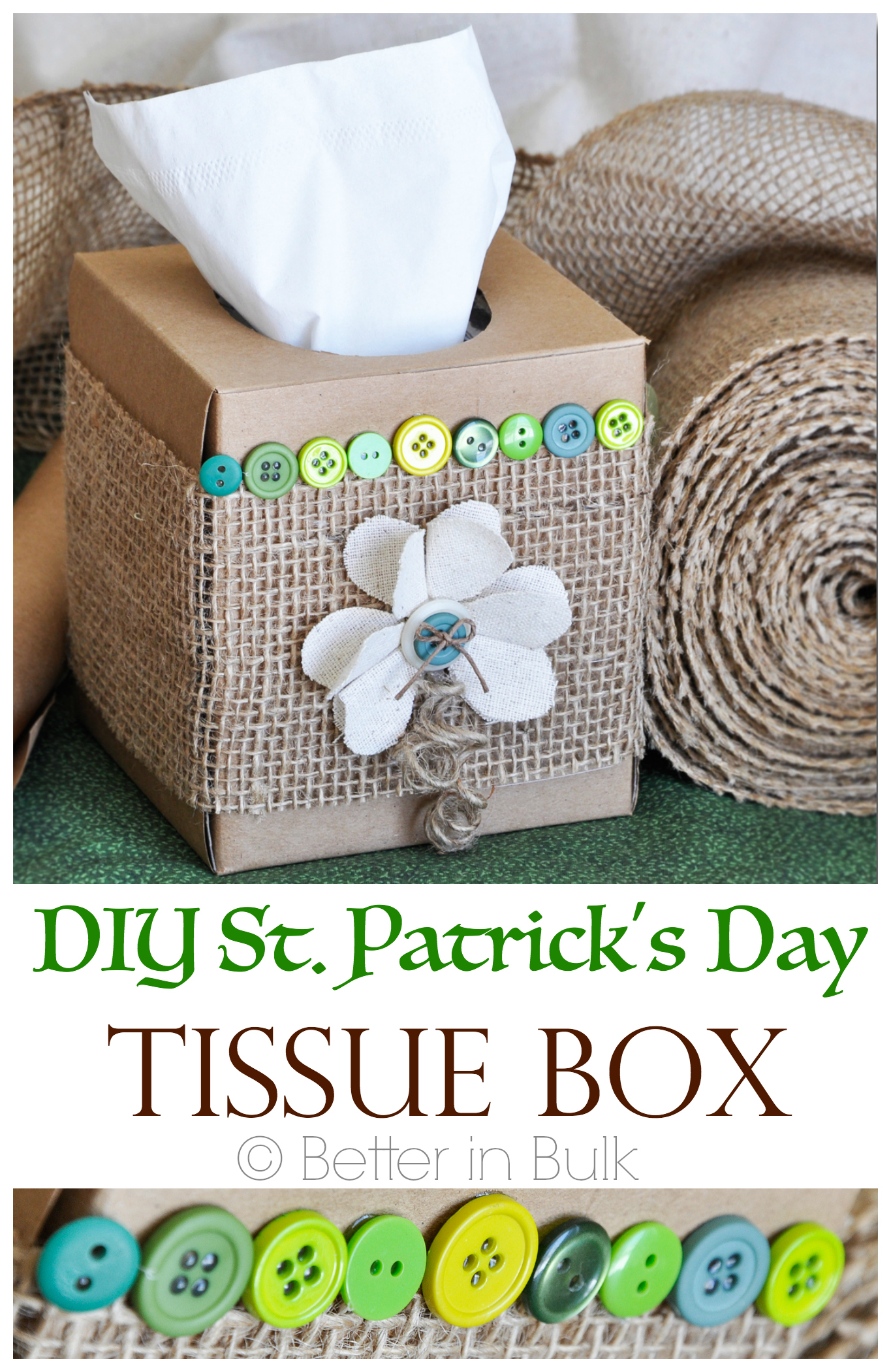 DIY St Patrick's Day Tissue Box Make-Over Craft